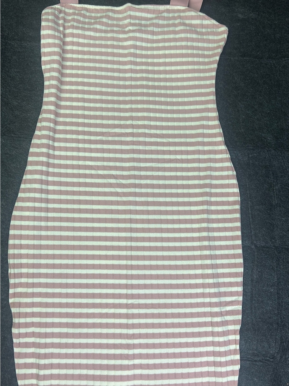 Striped Pink and White Bodycon Dress XL